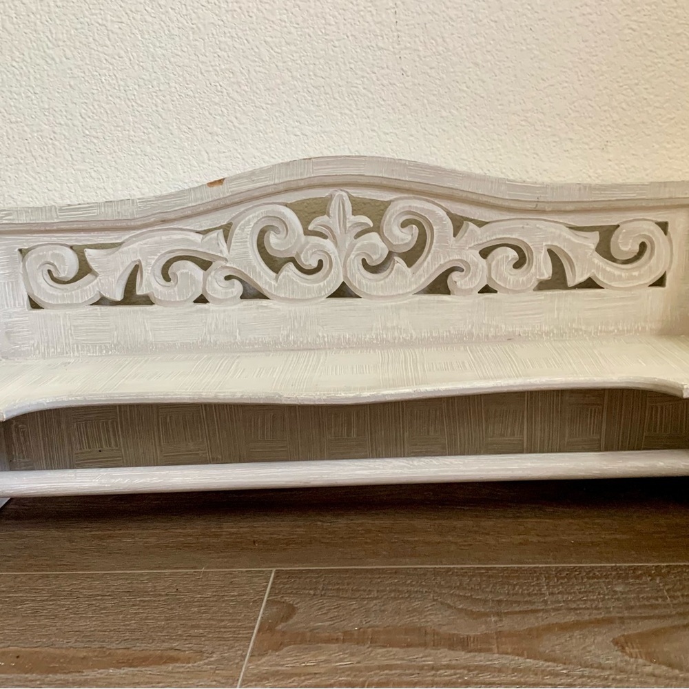 Vintage Distressed Hand Painted Shelf 24 Inch